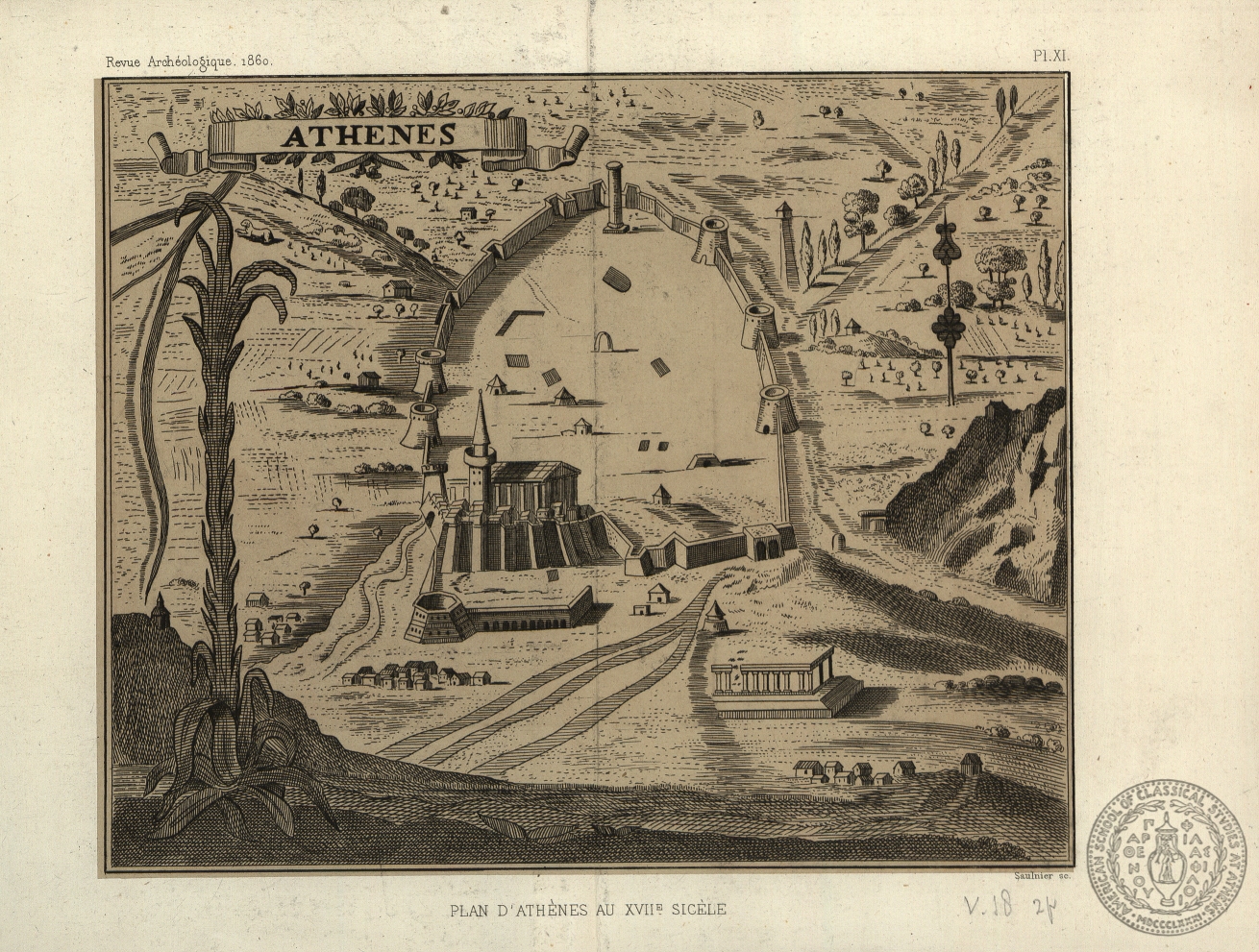 Athenes: Plan d'  Athenes au XVIIe Sicèle [sic]